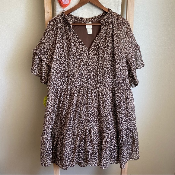brown floral dress h&m | Dresses | Hm Tiered Floral maxi dress